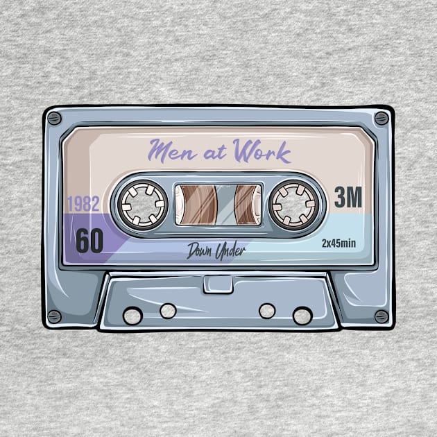 Men at Work Vintage Classic Cassette Tape by PowelCastStudio